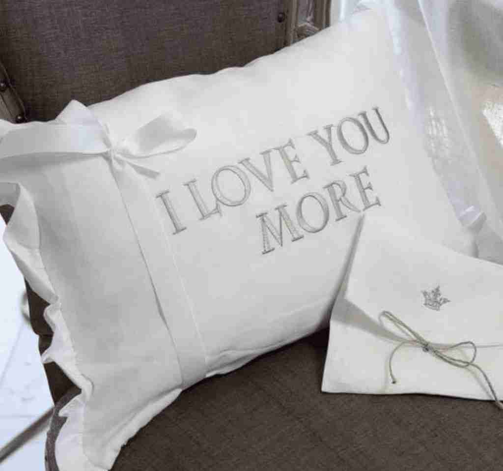 I love you more pillow