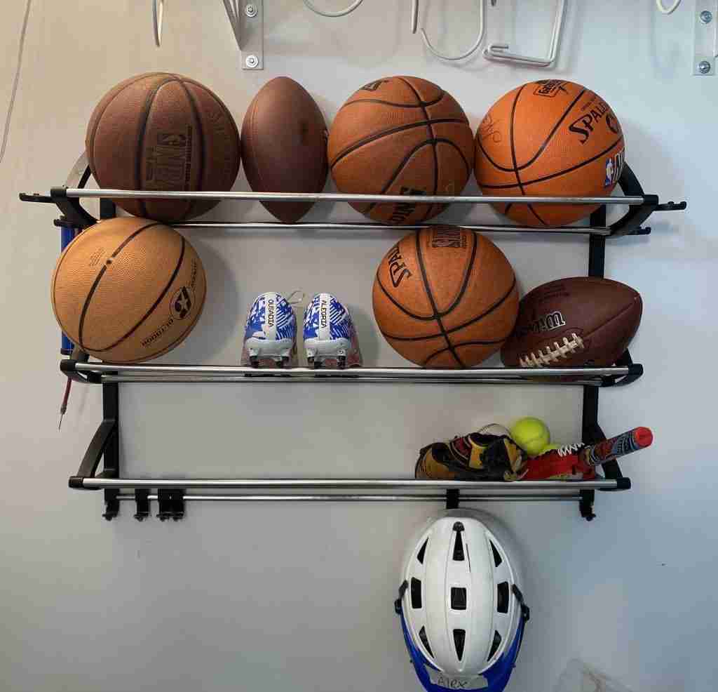 how to store footballs and basketballs in garage