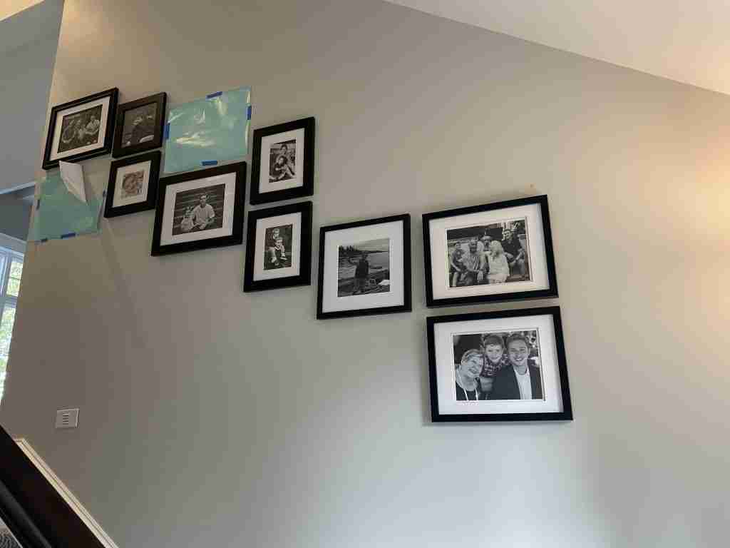 My DIY Photo Gallery Wall  project . Photo layout ideas to explore