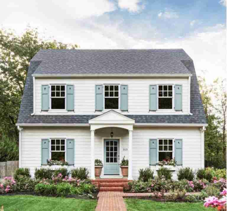 white house with blue shutters,exterior paint colors for cottagesexterior paint colours for houses