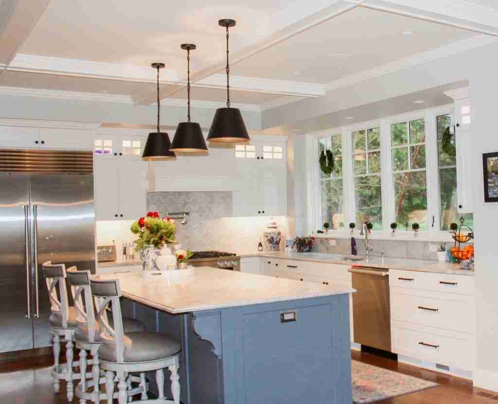 White and blue Kitchen