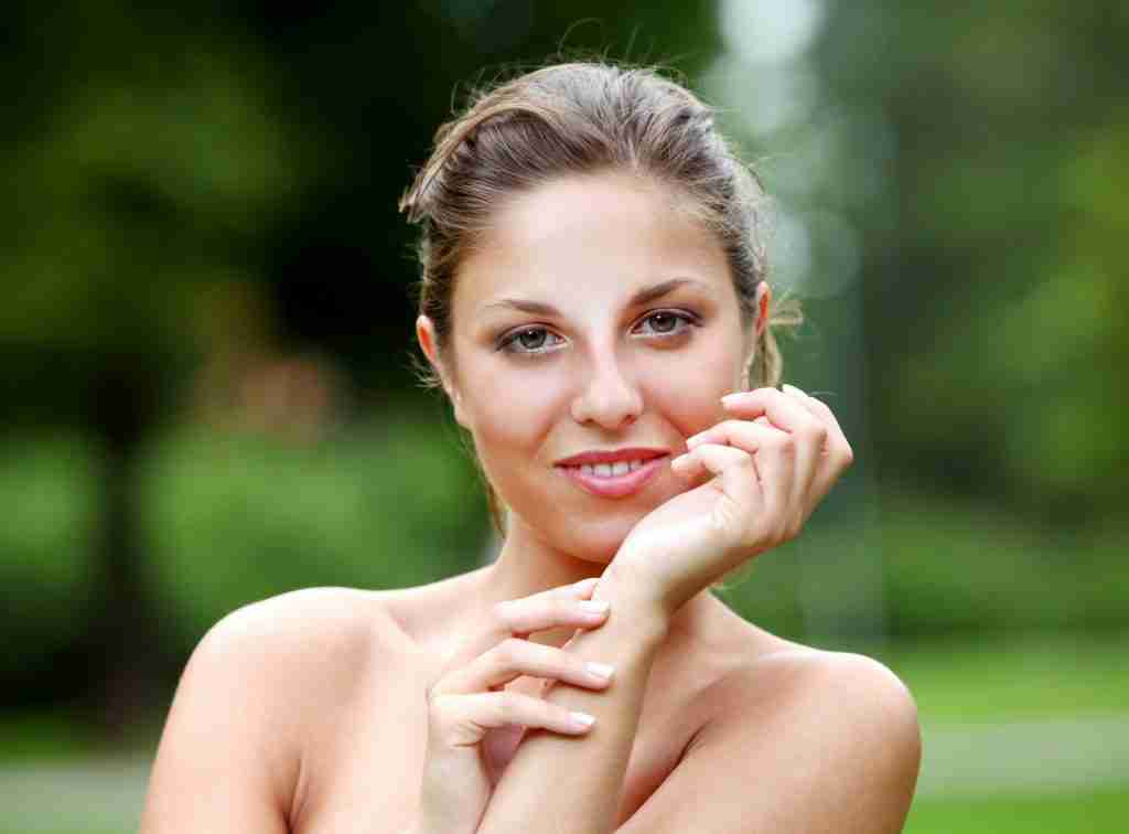 Beautiful woman with clean skin. Skin health