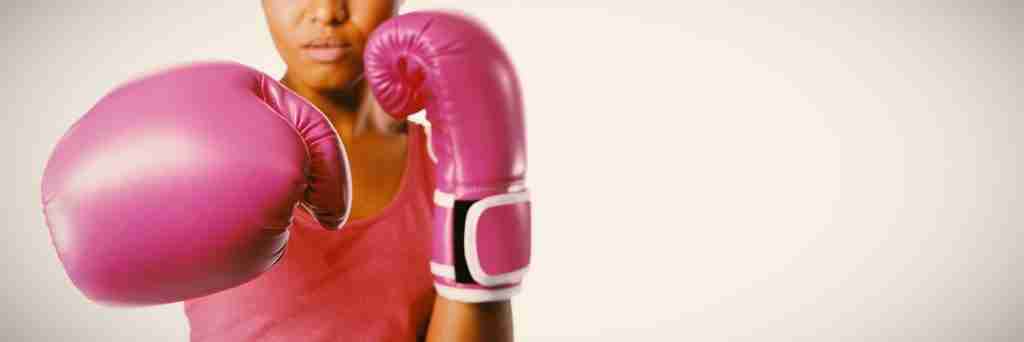 Woman fighting for breast cancer awareness