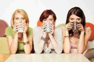 women drinking coffee
