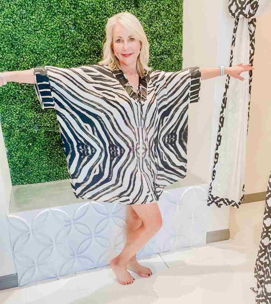 The zebra print caftan from Kyle Richards new line