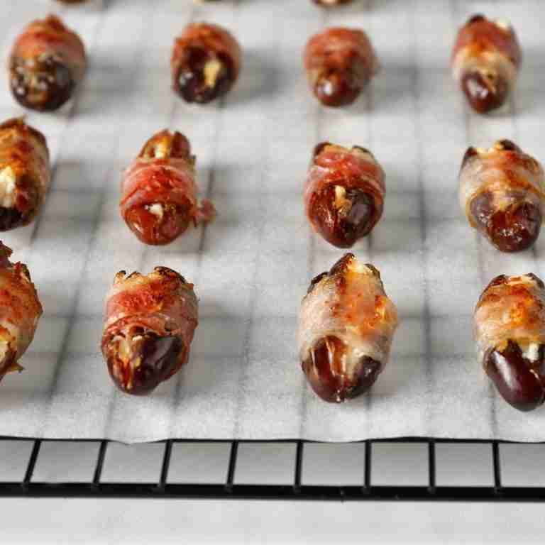 Easy Bacon Wrapped Dates With Goat Cheese