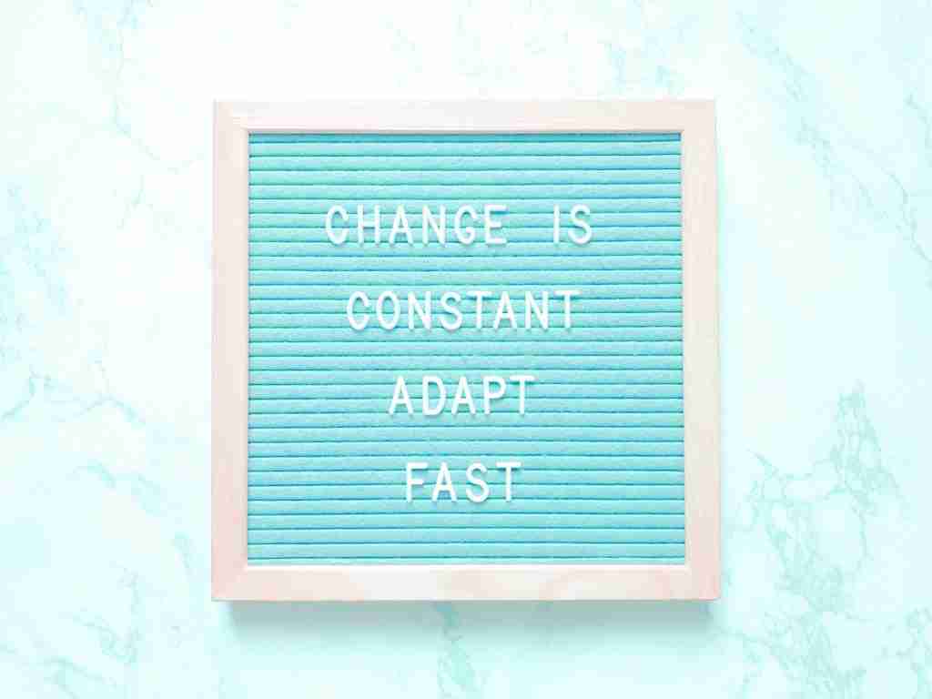 Change is constant. Adapt fast. Quote. Quotes.