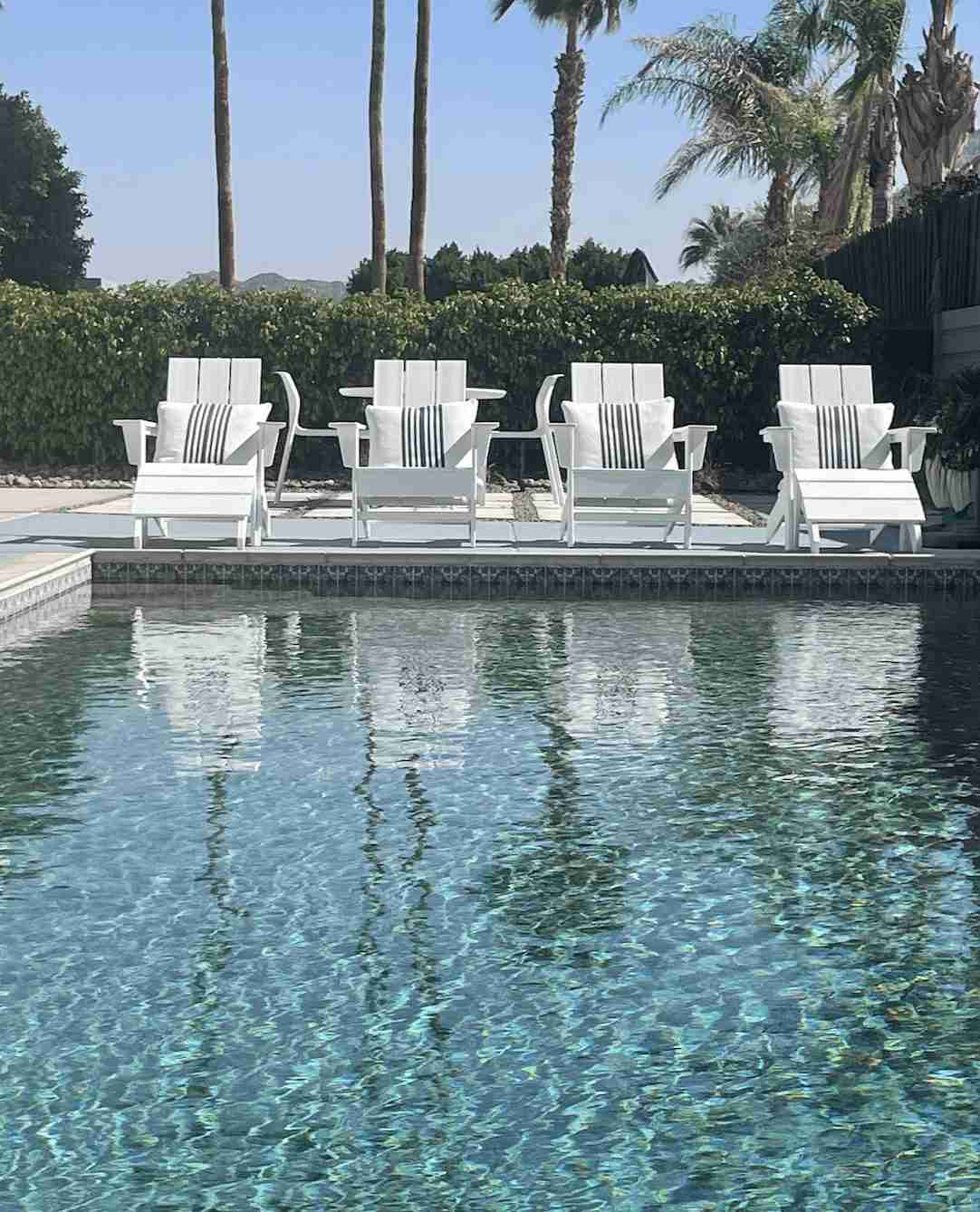 Chairs next to Palm Desert Pool