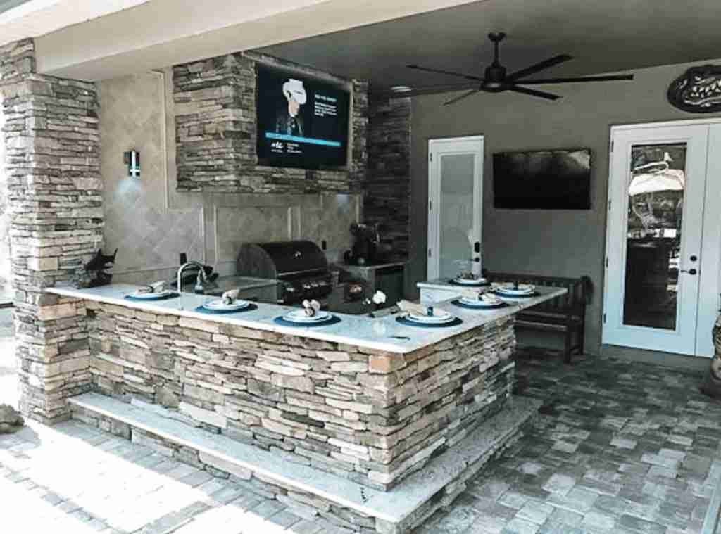 Outdoor Kitchen with upgrades for better living