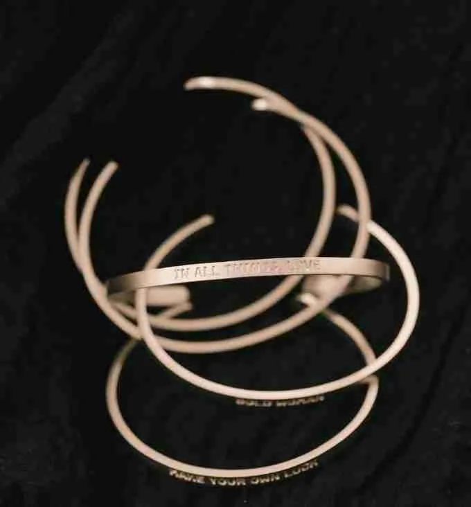 Engraved stackable bracelets 