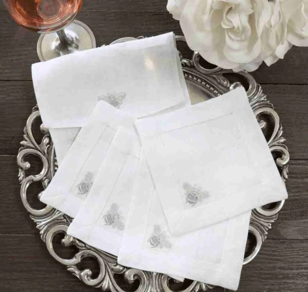 Linen cocktail coasters