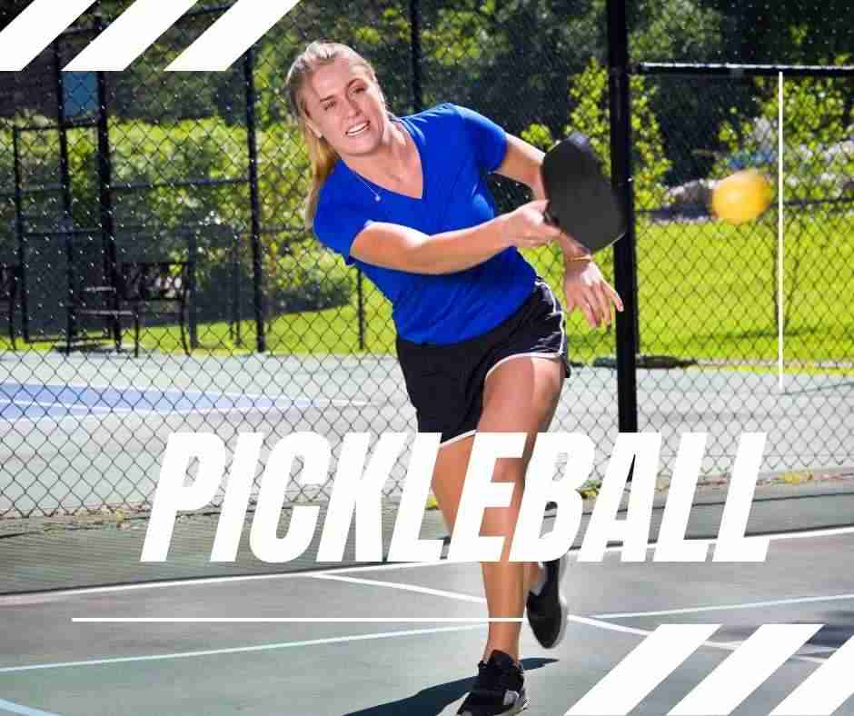 Women playing pickleball