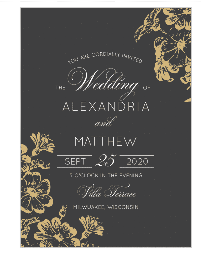 Foiled Wedding Invitation Example