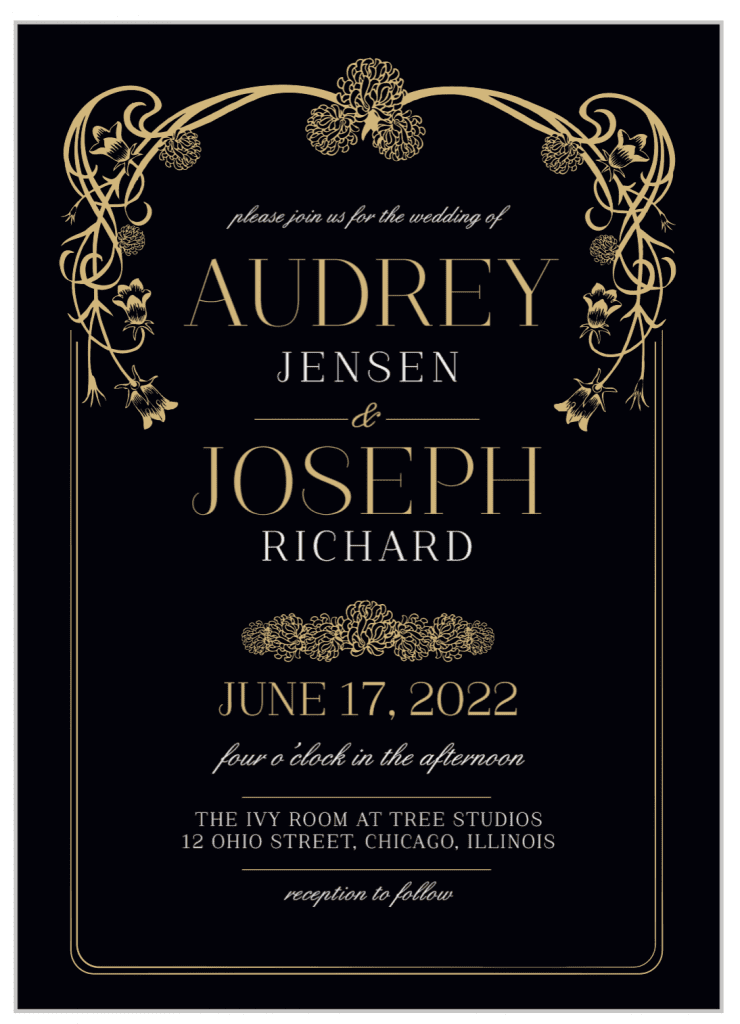 Gold Foiled Wedding Invite