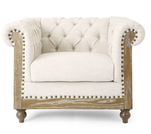 chesterfield tufted fabric club chair