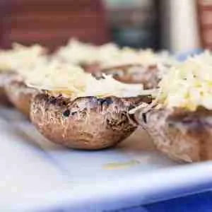Mushroom stuffed with brie and parm