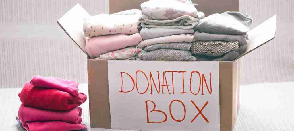 Box with clothes for charity