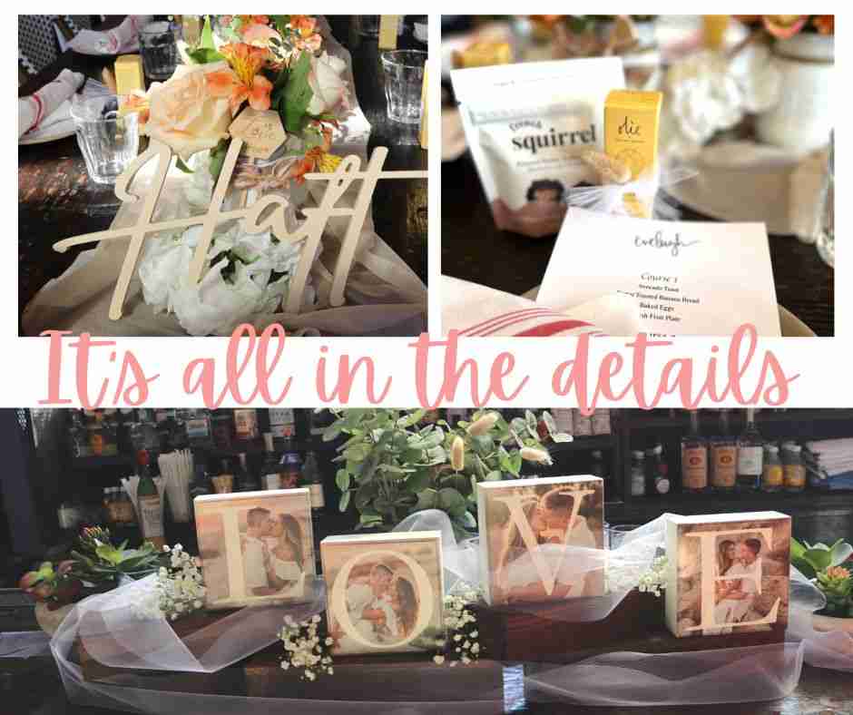The details of the bridal shower