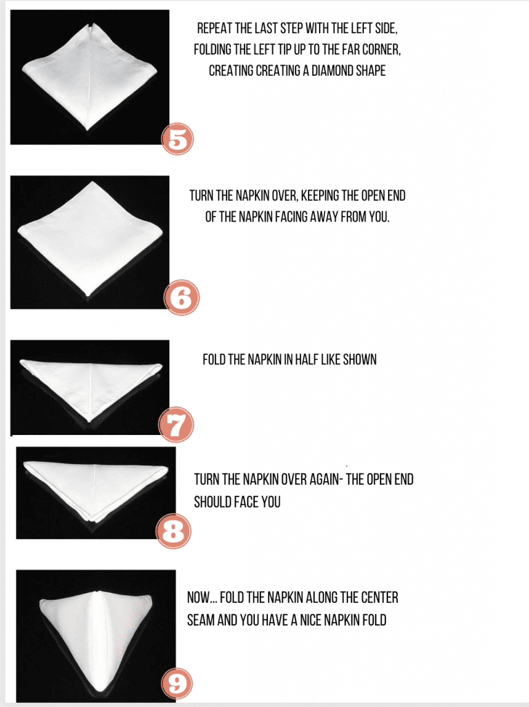 How to fold a linen napkin- formal placesetting