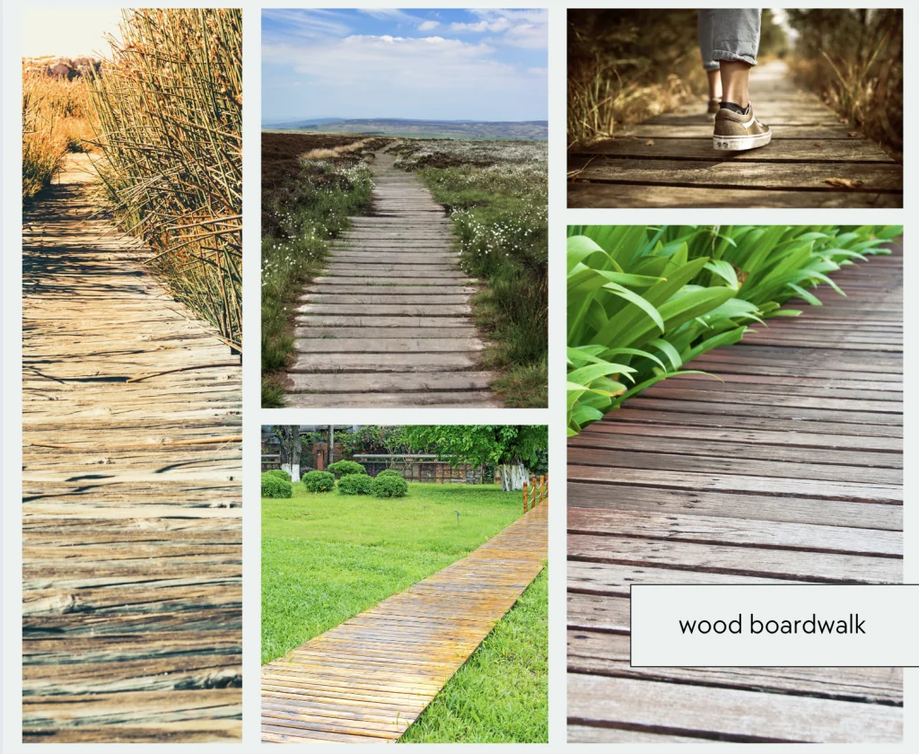 Wooden Boardwalk Paths- various examples