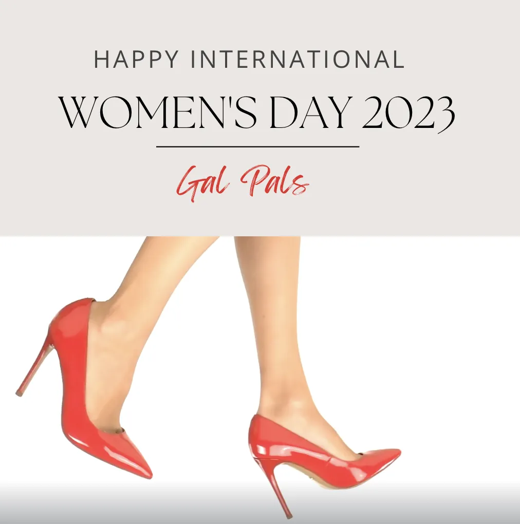 Happy International Women's Day in red shoes