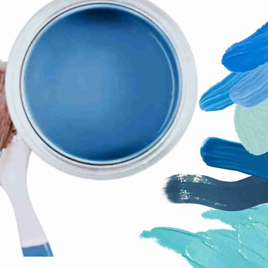 Shades of blue paint 