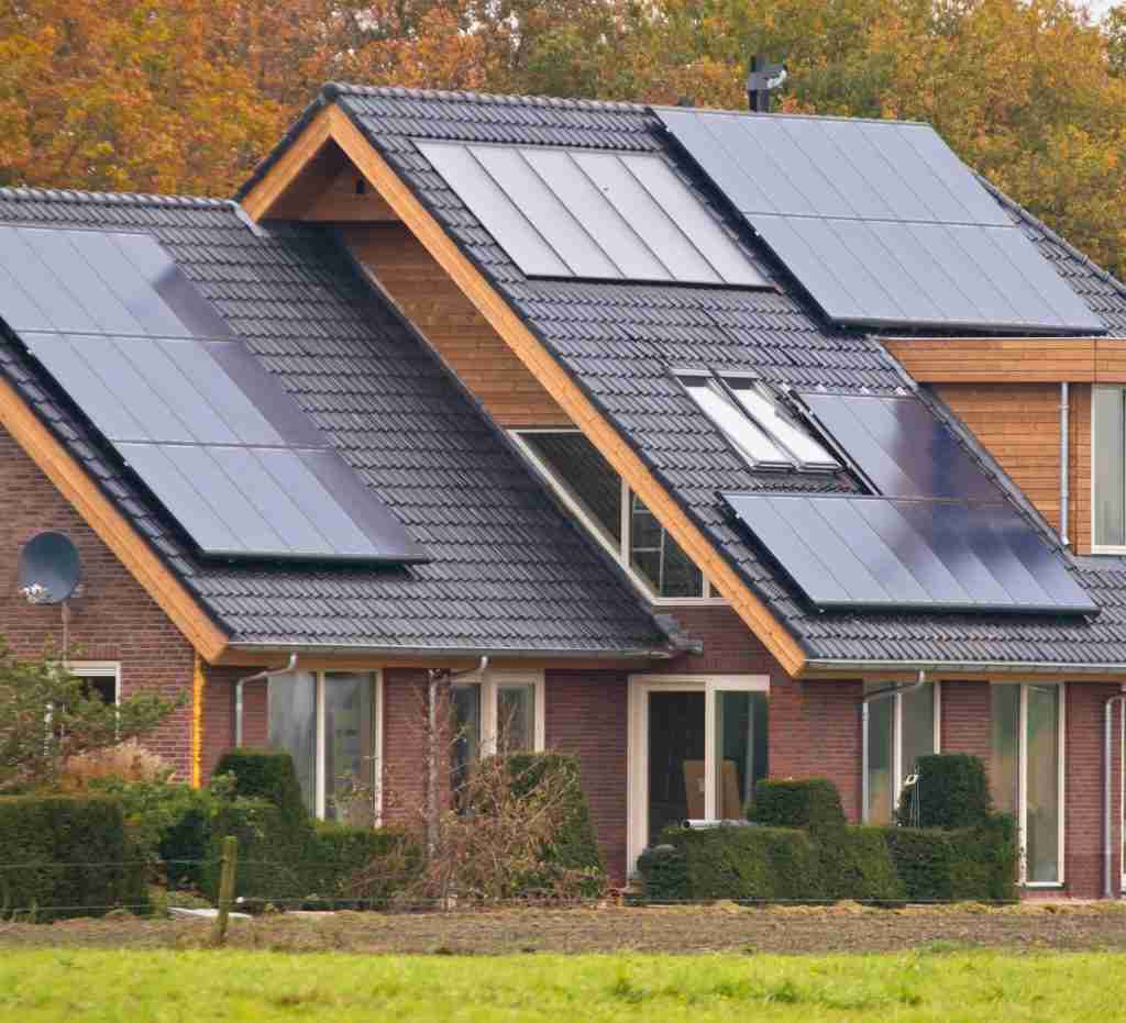 Solar panels on house