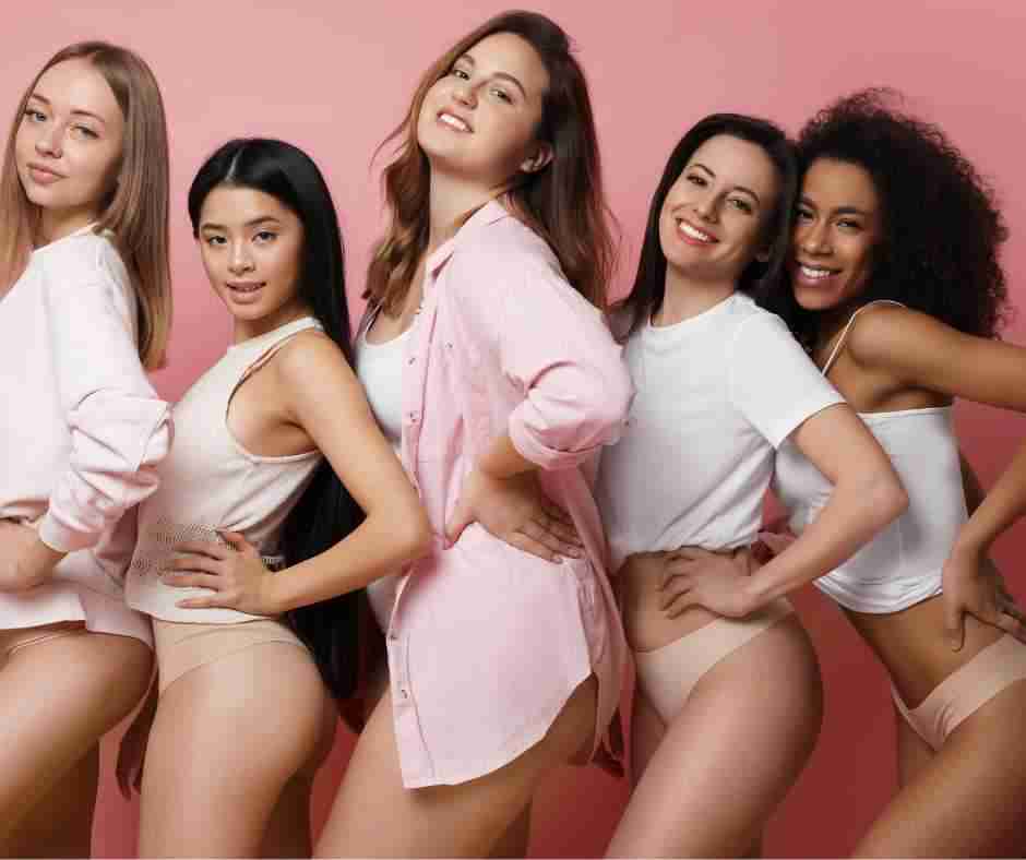 5 women with different body types