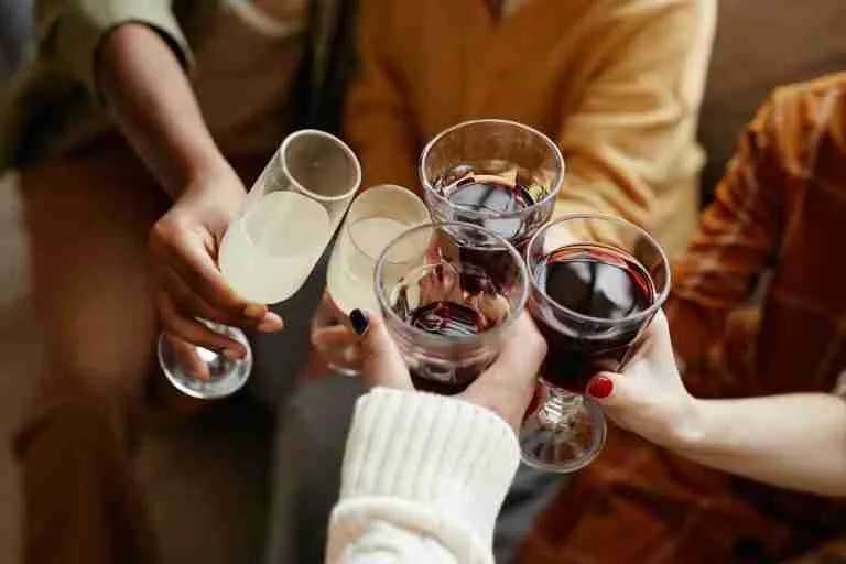 People toasting with alcohol drinks