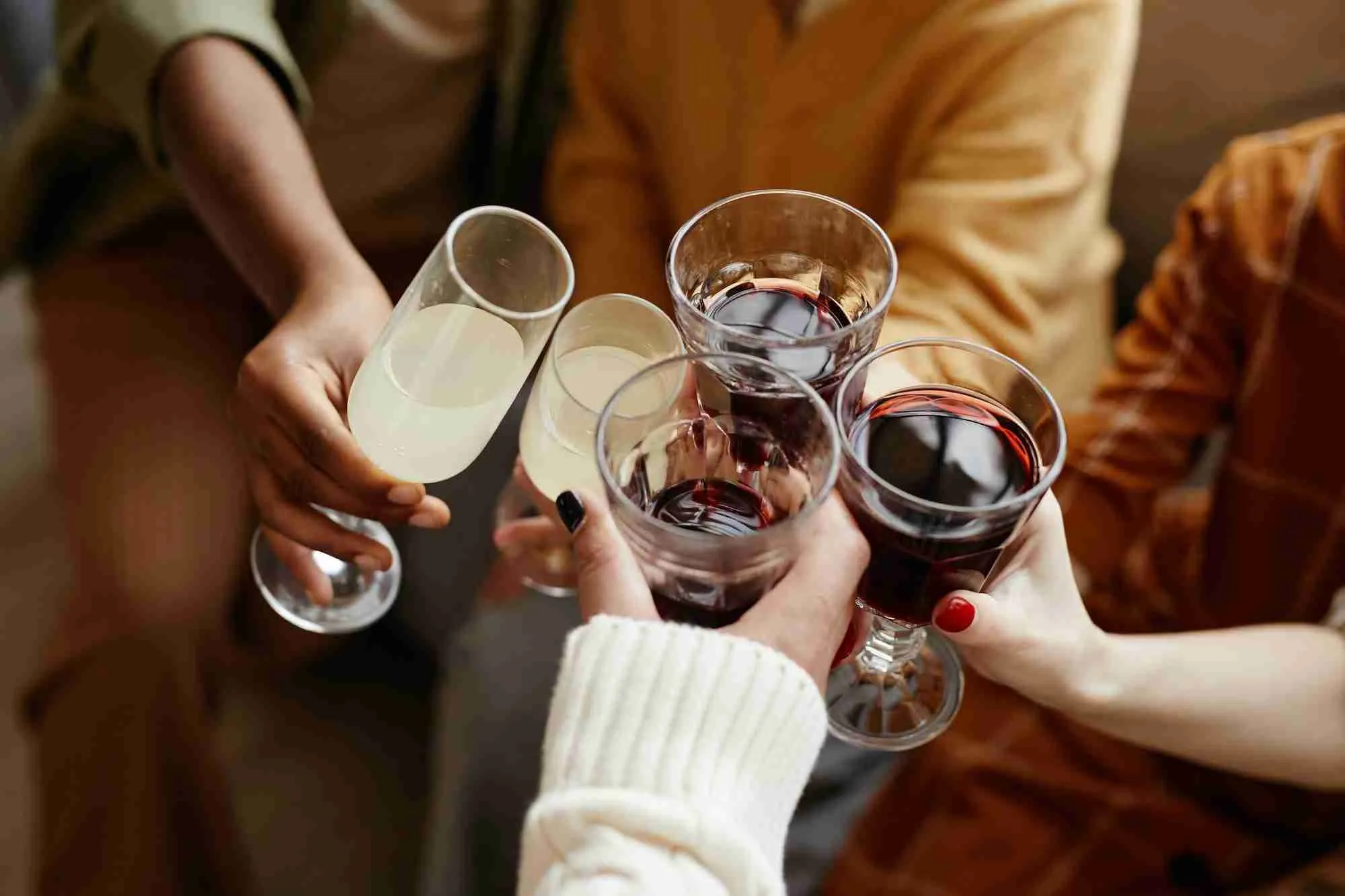 People toasting with alcohol drinks
