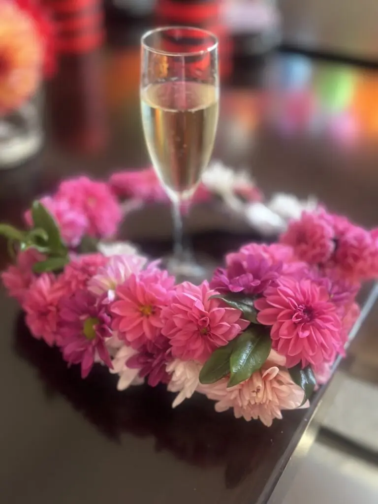 flower crown and champagne