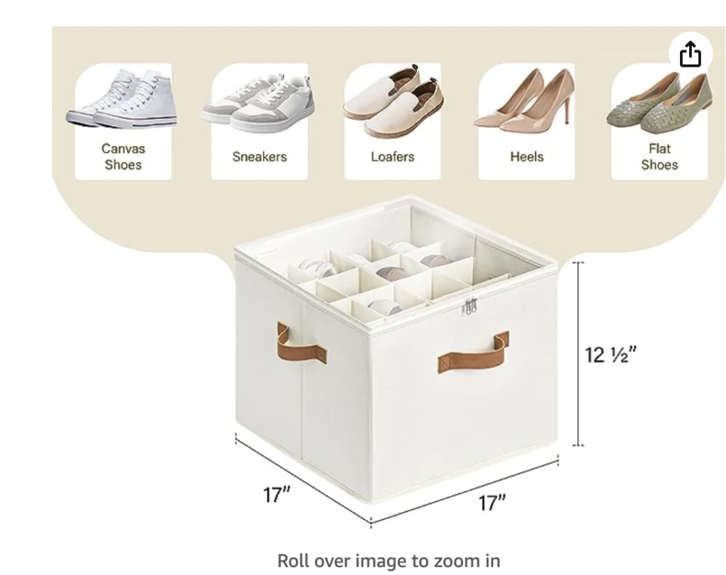 Fabric shoe organizer for closet