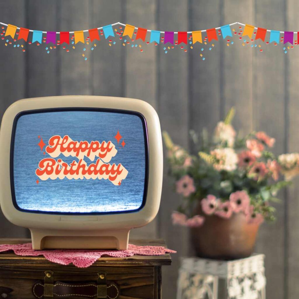 Retro Happy Birthday graphic