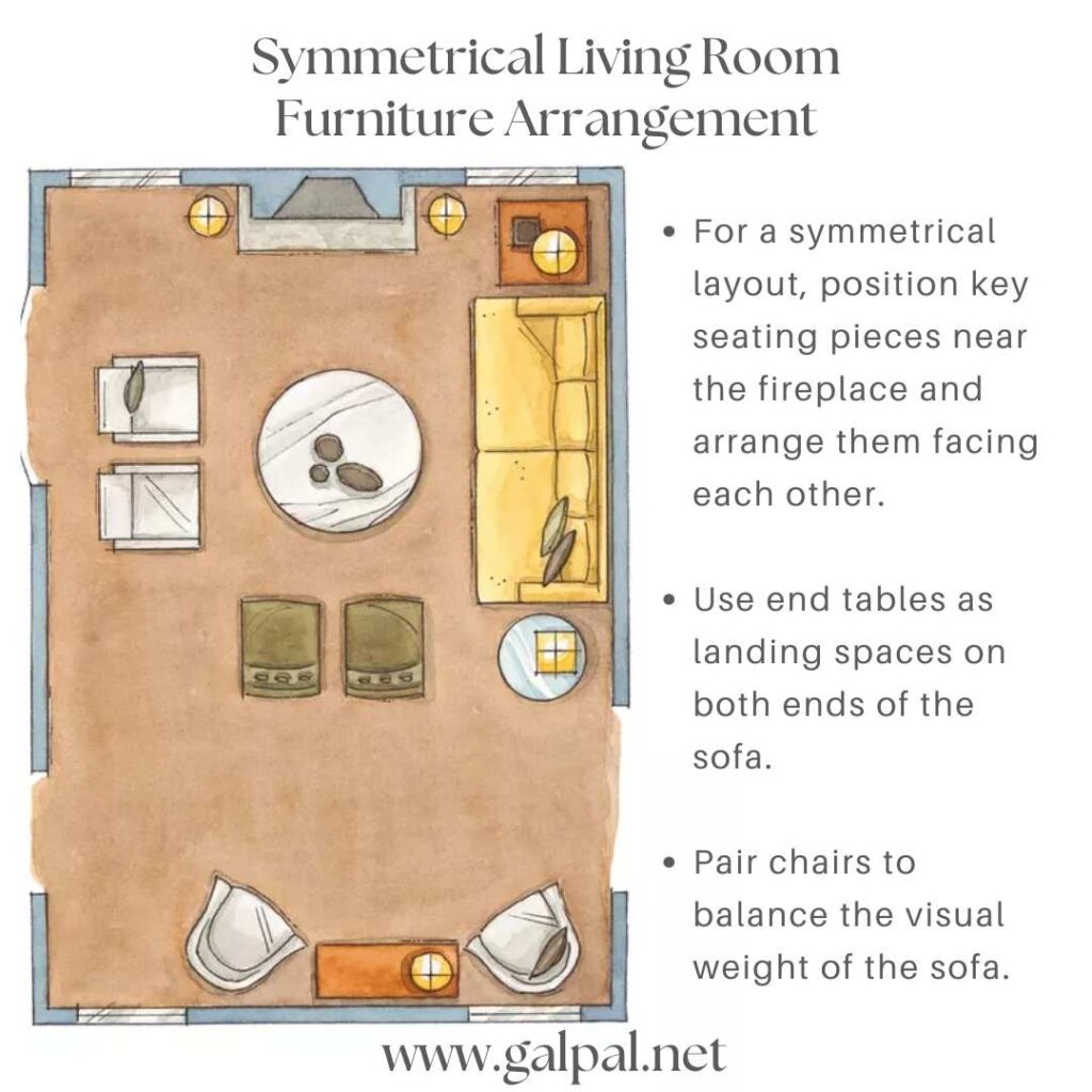 Symmetrical Furniture Arrangement