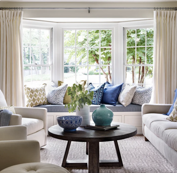 Living room with bay window