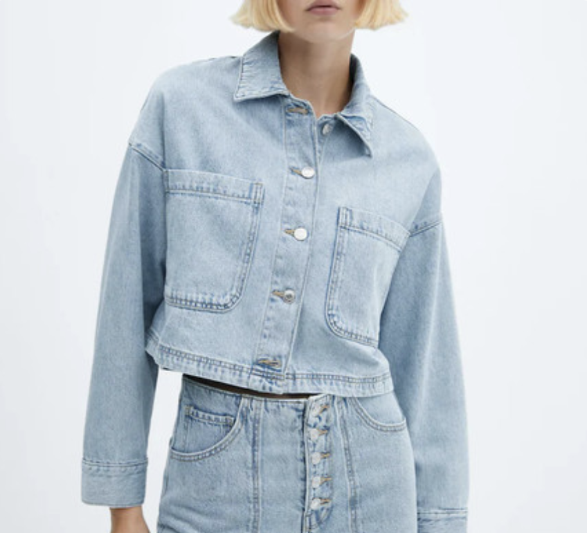 Denim cropped jacket