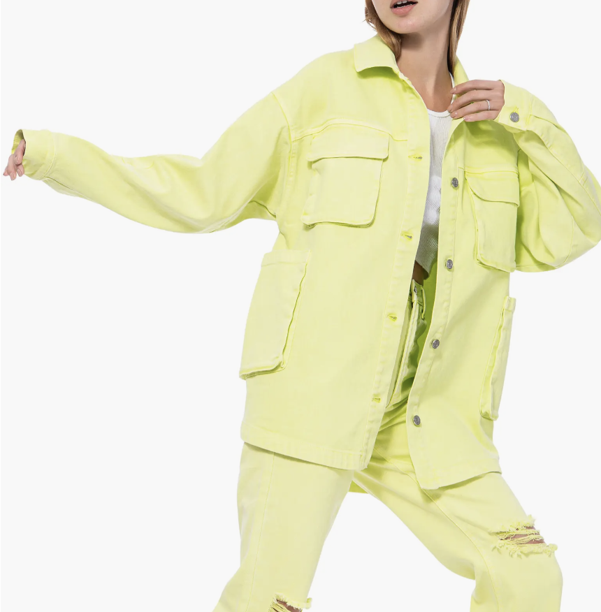 Bruno Cargo Shacket- bright line color