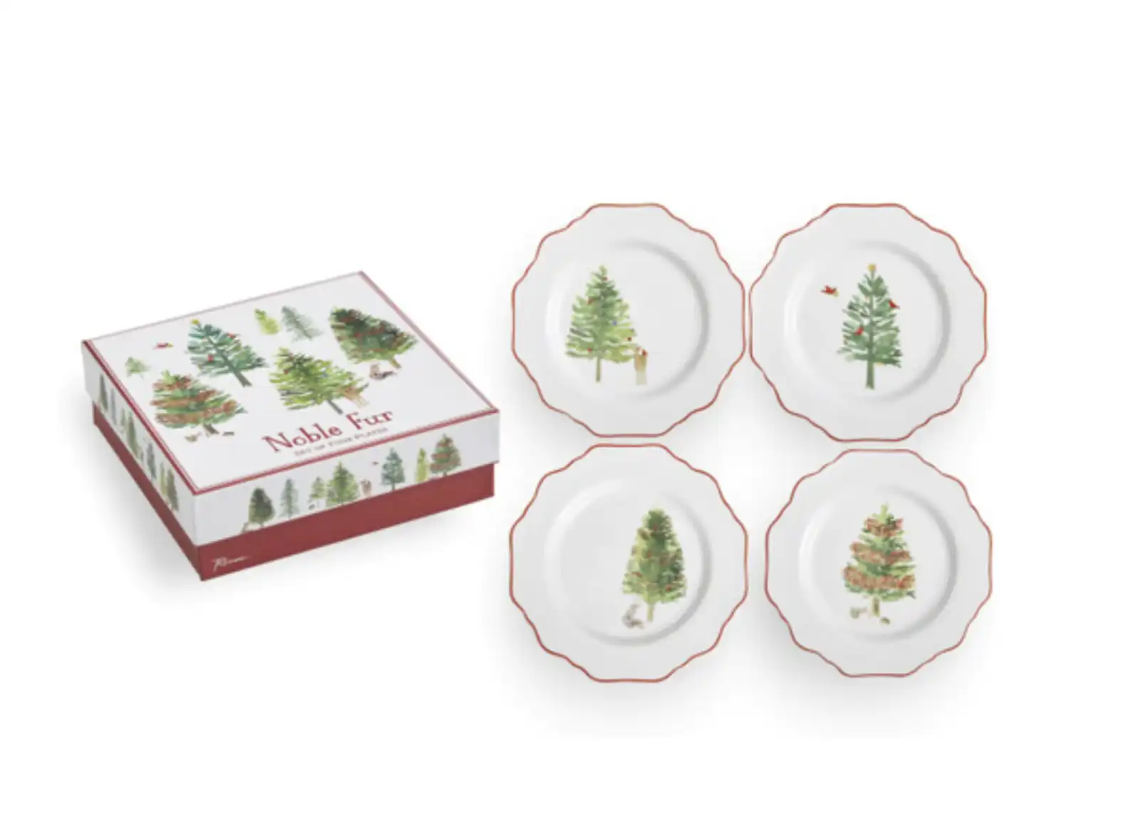 Rosanna's Noble Fur- Christmas Small Plates in gift box