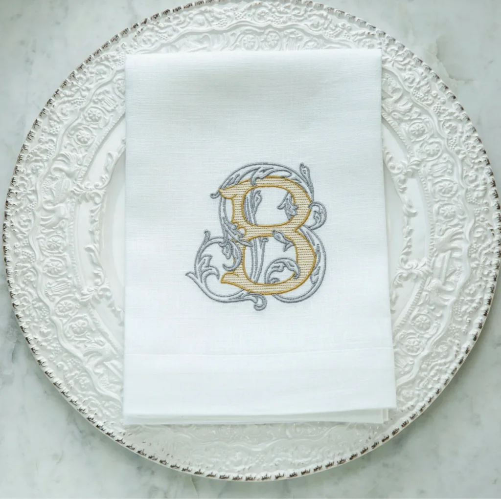 Monogram Napkins for dinner table