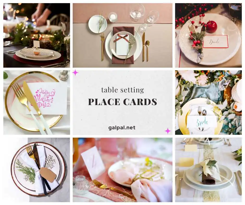 Table Setting Place Card ideas for a table setting