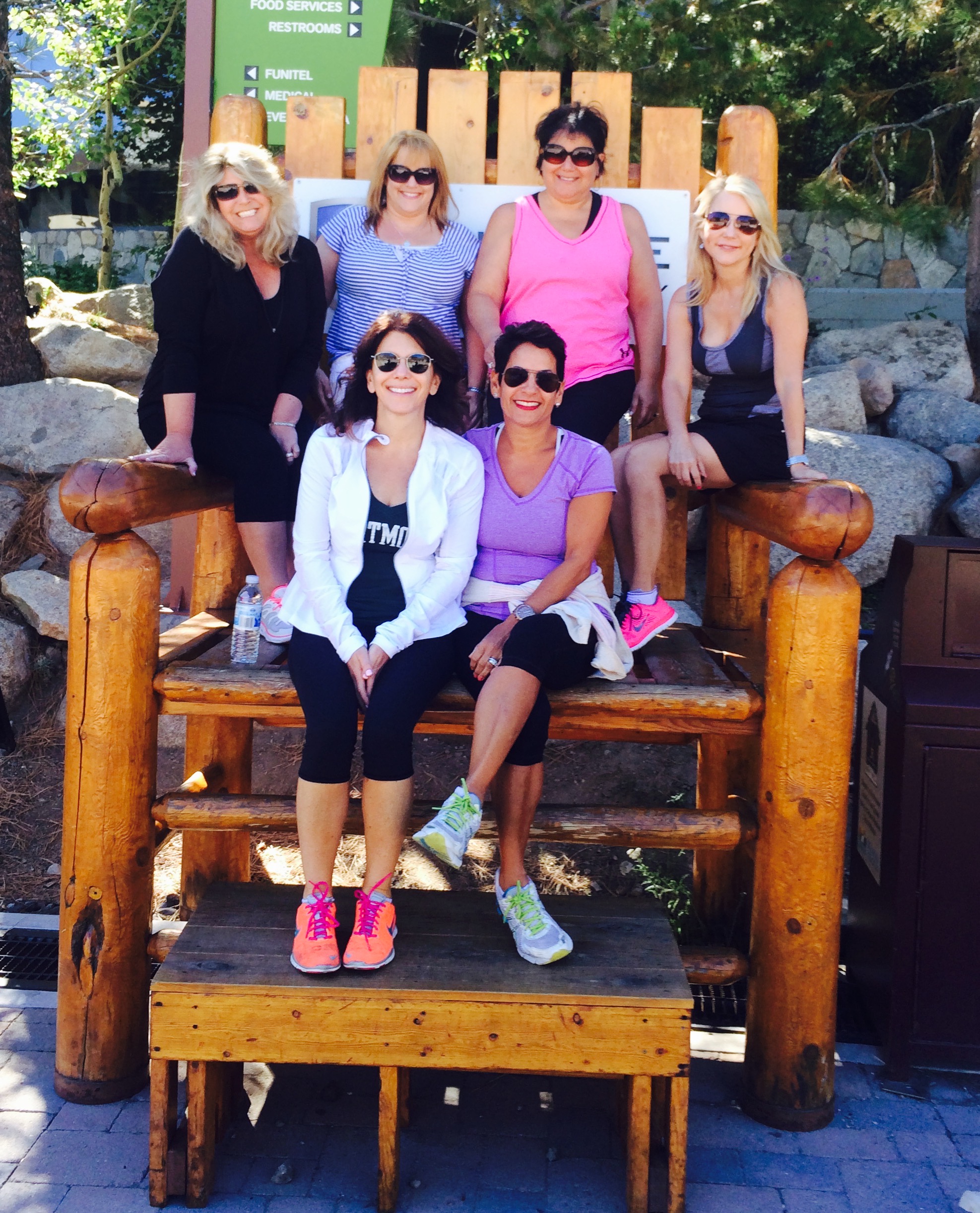 Girls trip- women sitting in a extra large chair