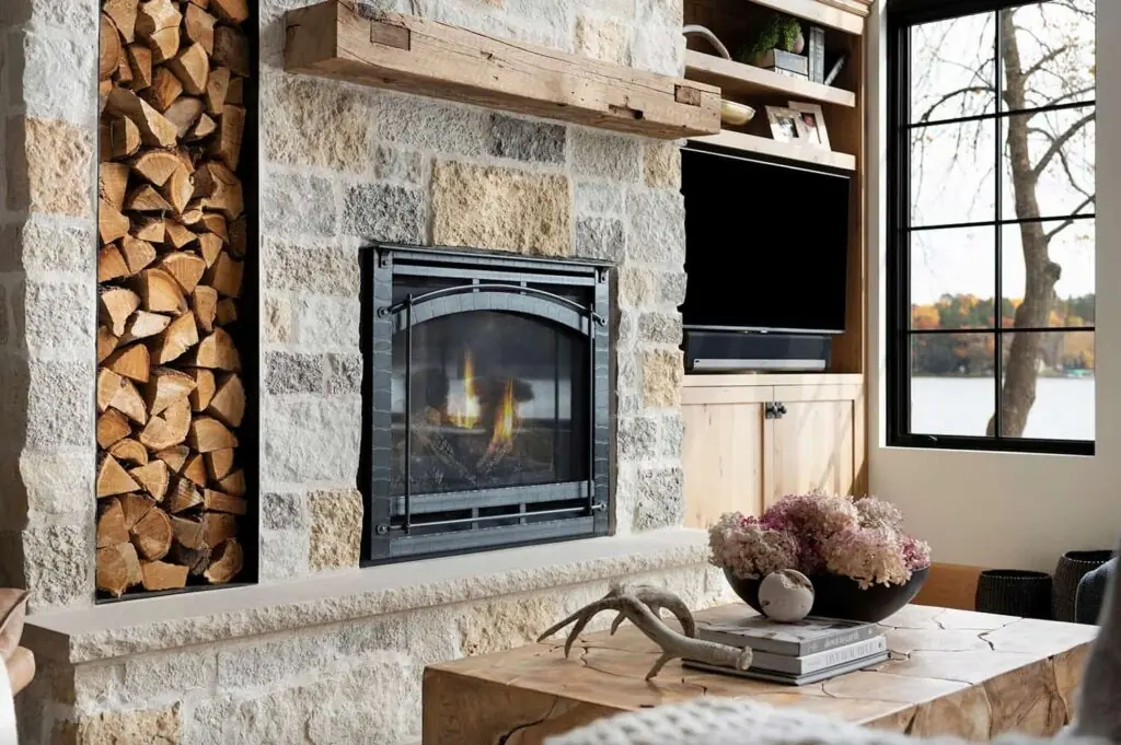 Rustic living room with antlers