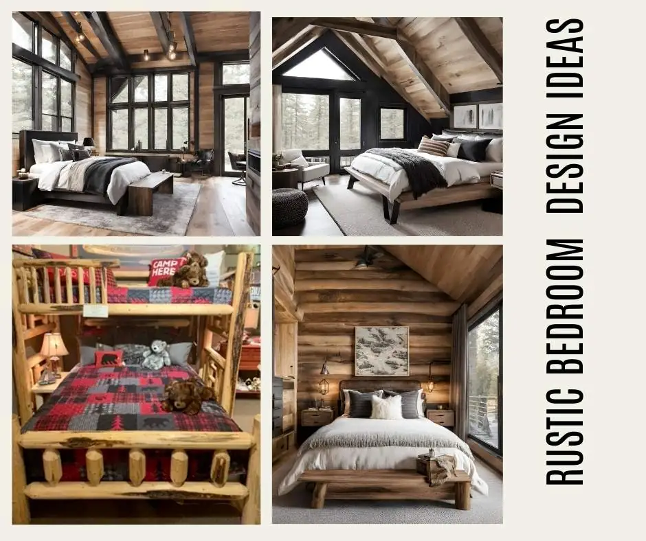 Rustic Interior log bhome bedroom design ideas
