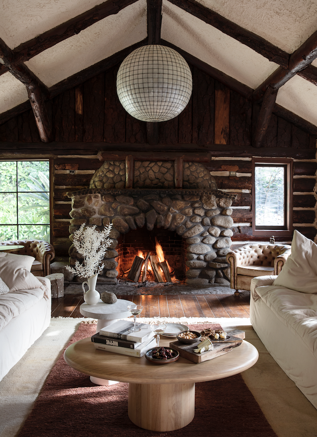 Rustic log home designed by Lenea Ford
