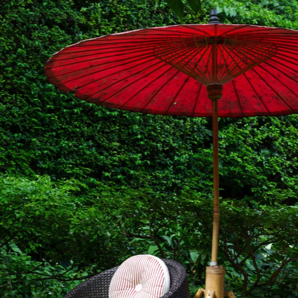 Pagoda Umbrella red- Best outdoor patio umbrella ideas