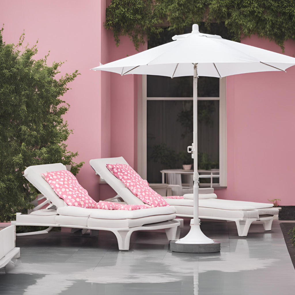 White market umbrella- outdoor patio umbrella ideas for home-owners