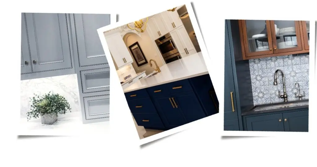Three different blue paint color for kitchens