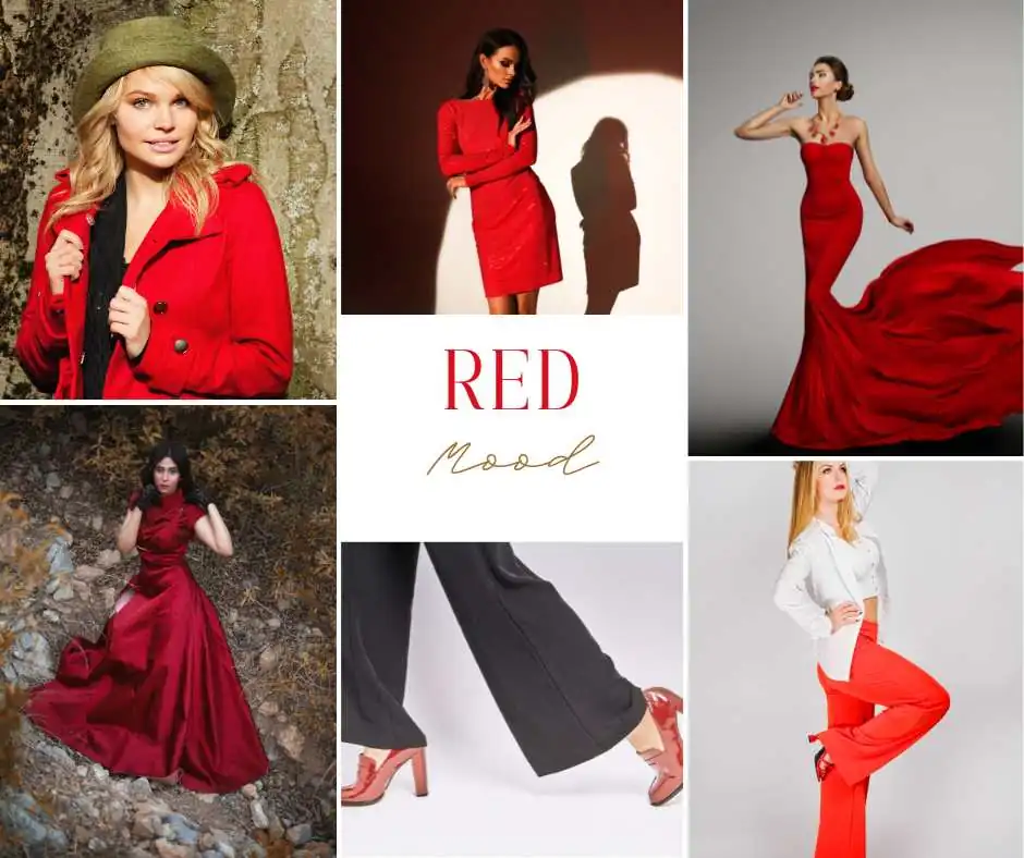 Images of women wearing red outfits 