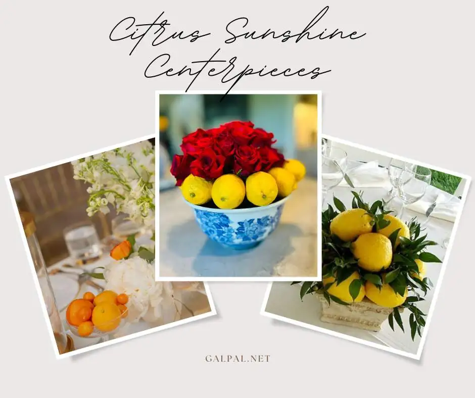 Citrus centerpiece made of lemons and oranges