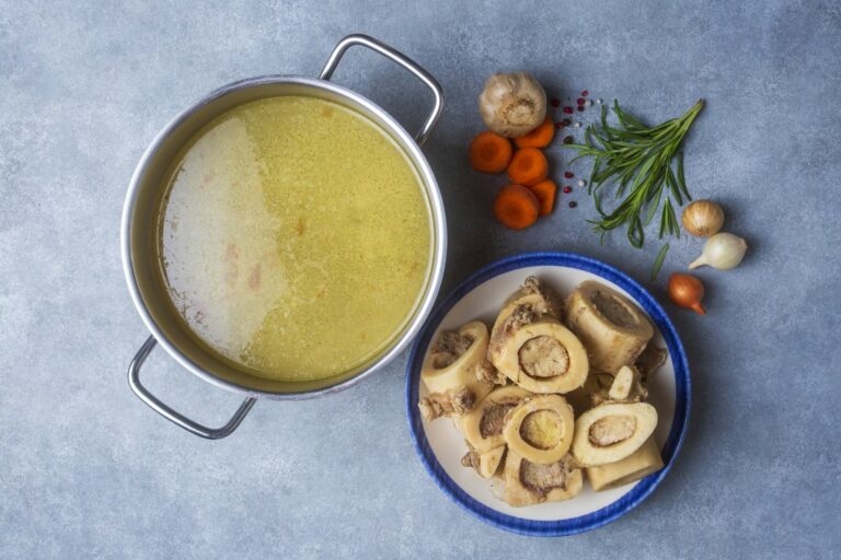 Boiled bone and broth.